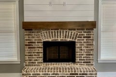 Brick Fireplace with Shiplap TV Area